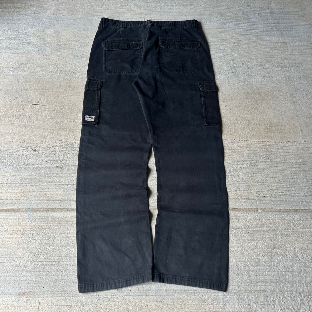2000s Y2K Wrangler Mens baggy Black Cargo Pants